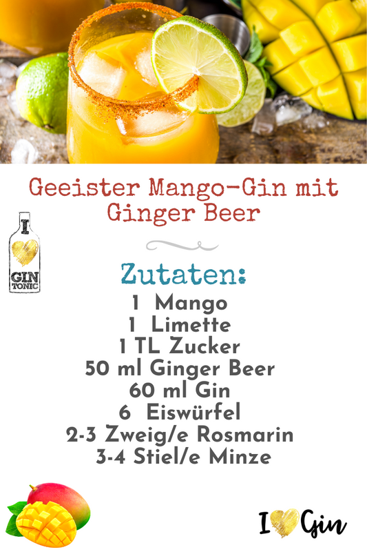 Geeister Mango-Gin mit Ginger Beer